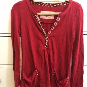 Little Yellow Button Long Sleeve Top